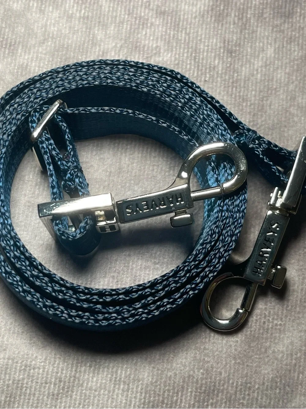 Harvey’s Seatbelt SLV Indigo Blue Bow Clutch Rootbeer Liner OG Hardware CNC